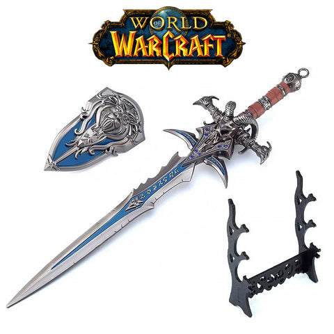 KIT Espada Frostmourne e Escudo Aliança 30cm World of Warcraft