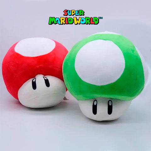 Cogumelo Vermelhou ou Verde 1up 30cm Mario - Pelúcia