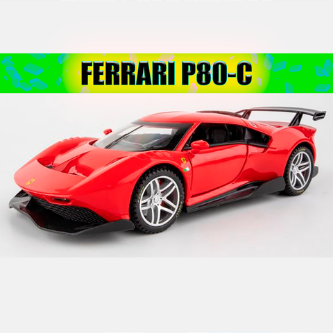 Ferrari P80C 1/32 SUPERCARRO Com Luz e Som - Miniatura 4 Cores Disponíveis